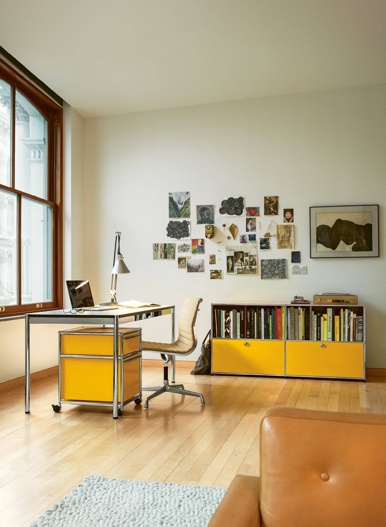 USM Haller table pearl gray white laminate (T59)
